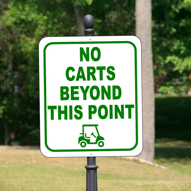 Work House Signs NO Beyond This Point - Private Property Sign for Golf Course, Keep Carts Off Grass - Outdoor Sign 8.5" x 10" - Image 5